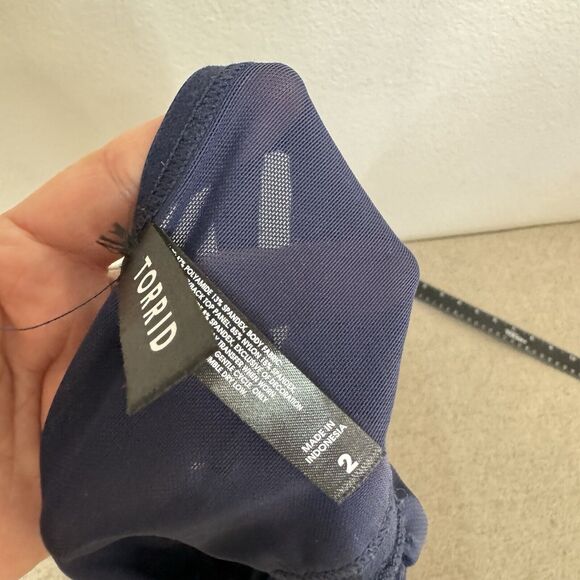 Torrid Babydoll Women 2 Blue Sheer Lace Lingerie Top Romantic Goth Fairy Vampy - Picture 3 of 8